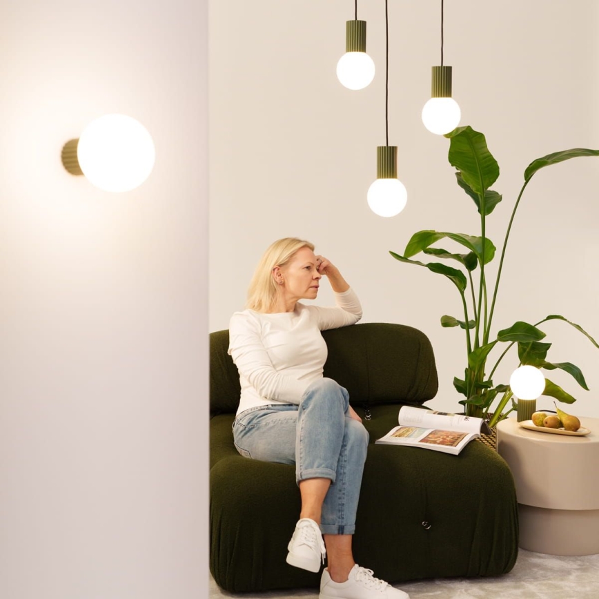 Bathroom wall light HALO 1xG9/8W/230V d. 12 cm IP44 green