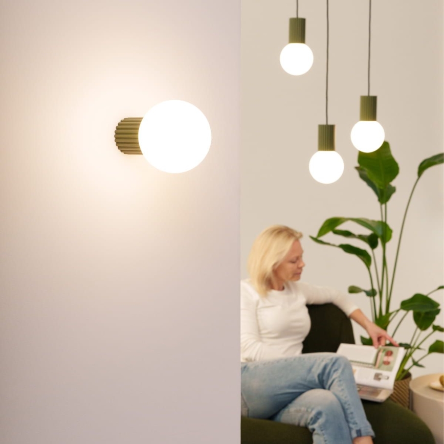 Bathroom wall light HALO 1xG9/8W/230V d. 12 cm IP44 green