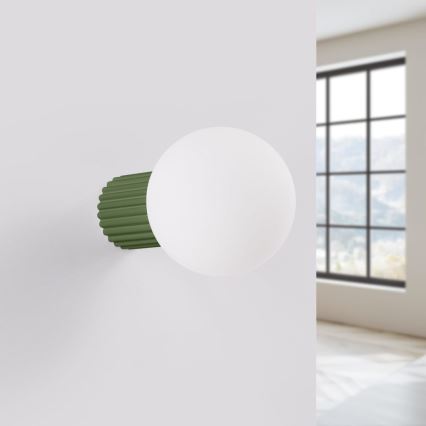Bathroom wall light HALO 1xG9/8W/230V d. 12 cm IP44 green