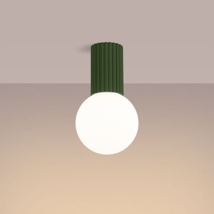 Bathroom ceiling light HALO 1xG9/8W/230V d. 12 cm IP44 green