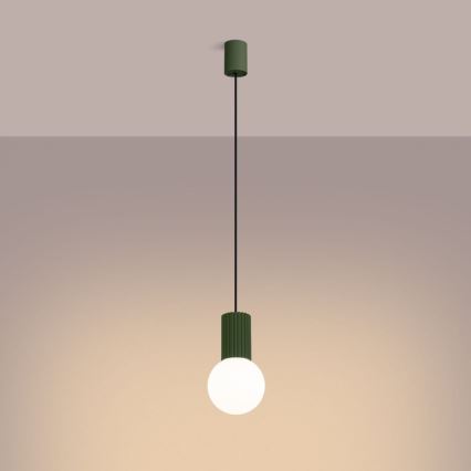 Chandelier on a string HALO 1xG9/8W/230V d. 12 cm green