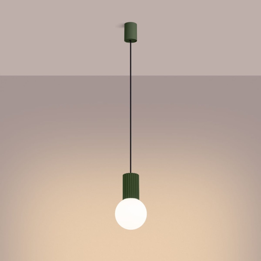 Chandelier on a string HALO 1xG9/8W/230V d. 12 cm green