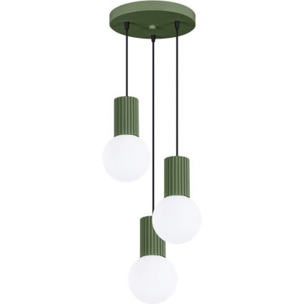 Chandelier on a string HALO 3xG9/8W/230V d. 25 cm green