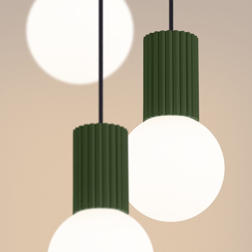 Chandelier on a string HALO 3xG9/8W/230V d. 25 cm green
