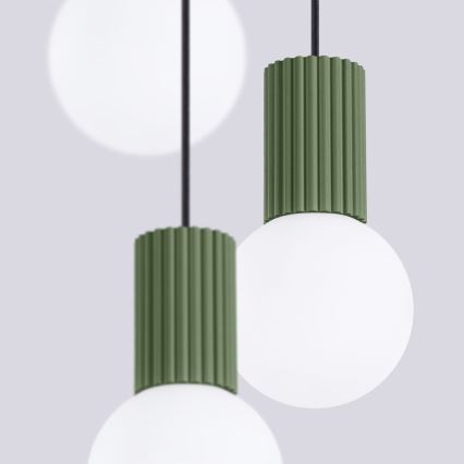 Chandelier on a string HALO 3xG9/8W/230V d. 25 cm green