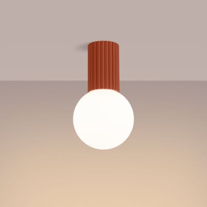 Bathroom ceiling light HALO 1xG9/8W/230V d. 12 cm IP44 orange