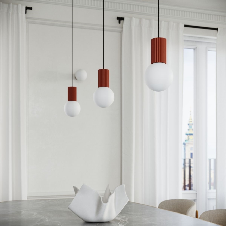 Chandelier on a string HALO 1xG9/8W/230V d. 12 cm orange