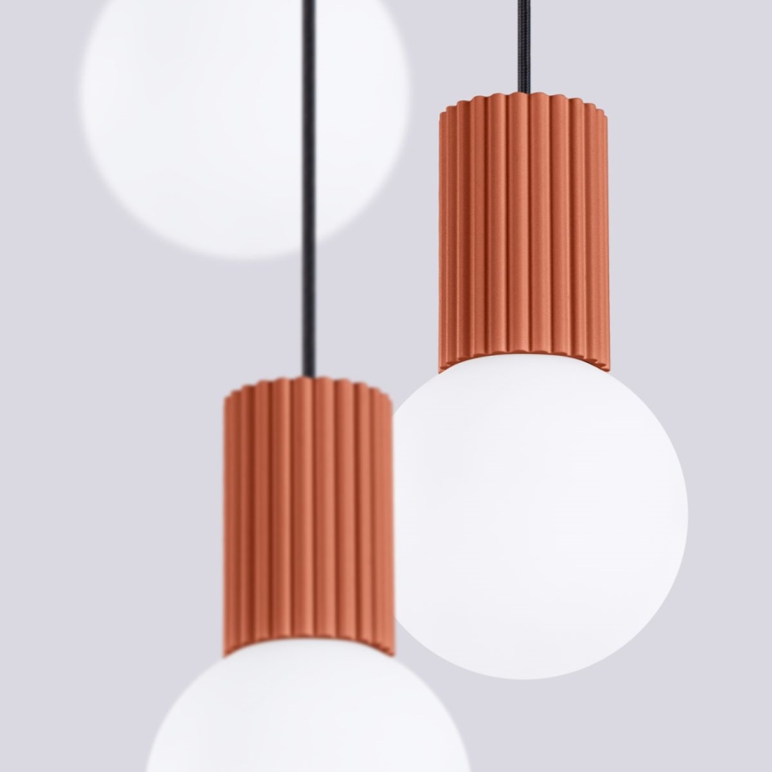 Chandelier on a string HALO 3xG9/8W/230V d. 25 cm orange