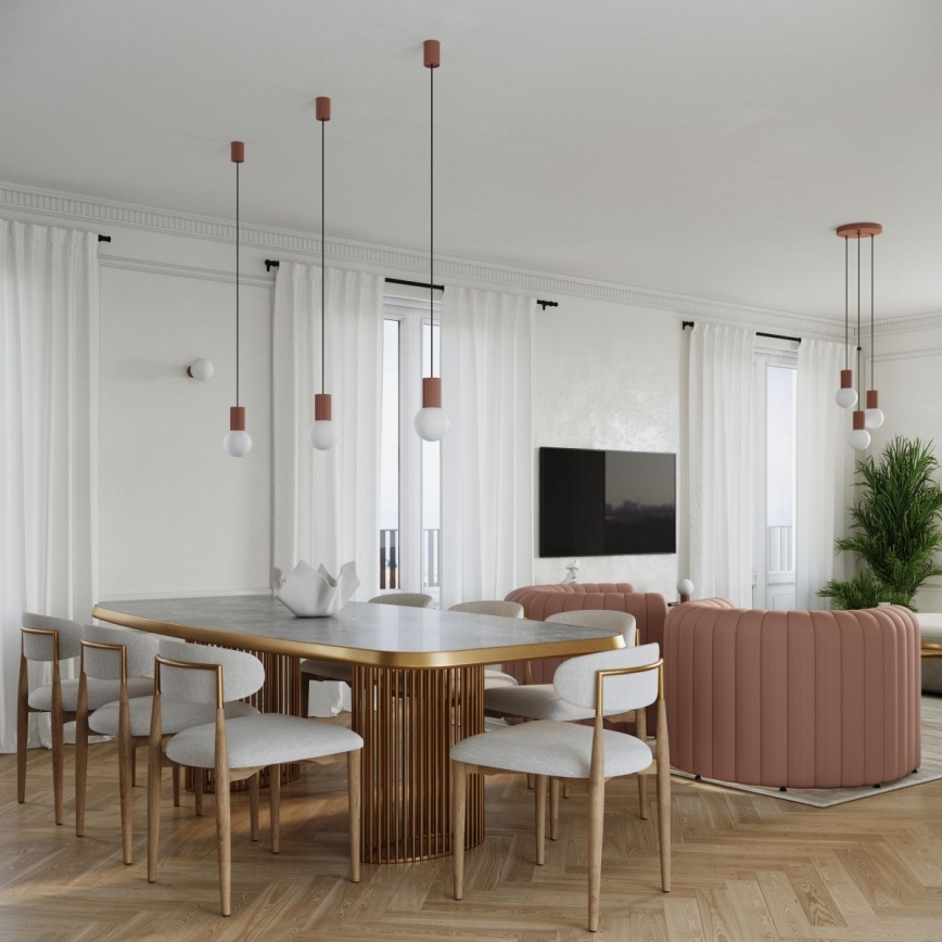 Chandelier on a string HALO 1xG9/8W/230V d. 12 cm brown