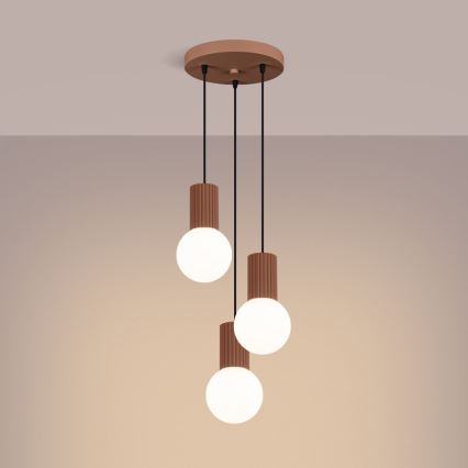 Chandelier on a string HALO 3xG9/8W/230V d. 25 cm brown