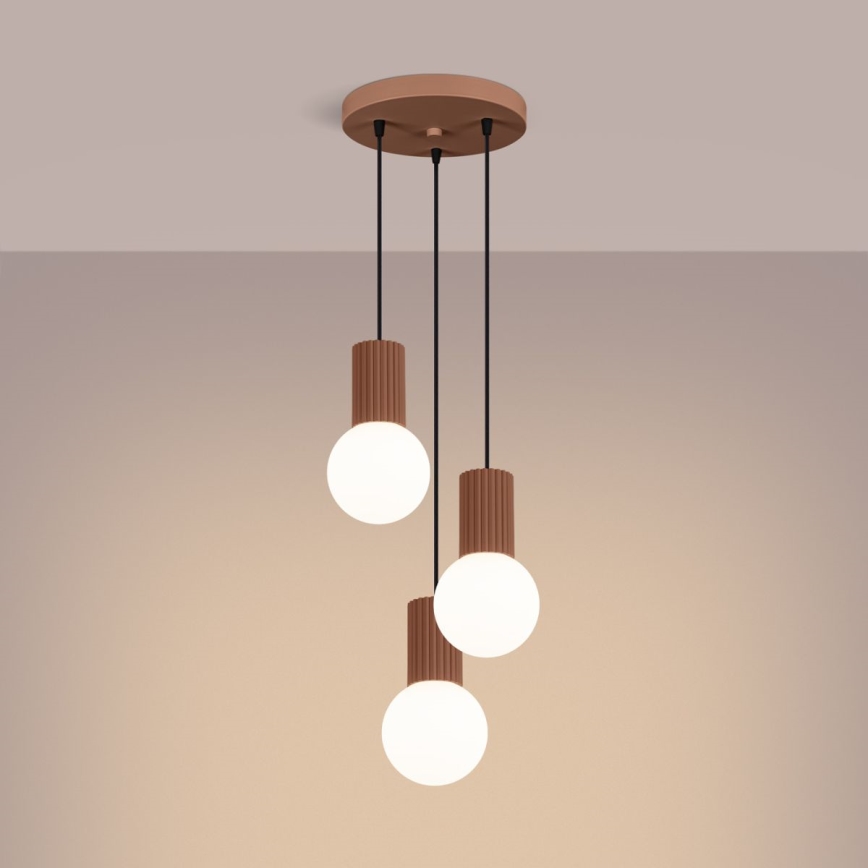 Chandelier on a string HALO 3xG9/8W/230V d. 25 cm brown