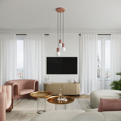 Chandelier on a string HALO 3xG9/8W/230V d. 25 cm brown
