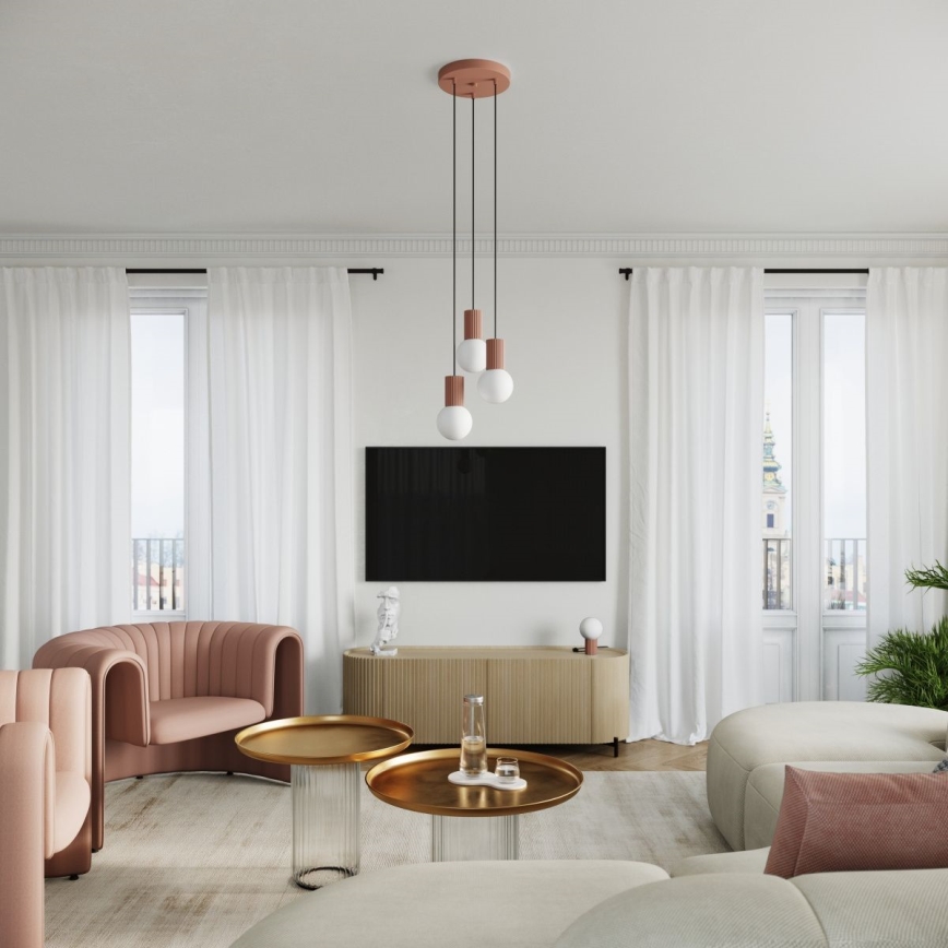 Chandelier on a string HALO 3xG9/8W/230V d. 25 cm brown