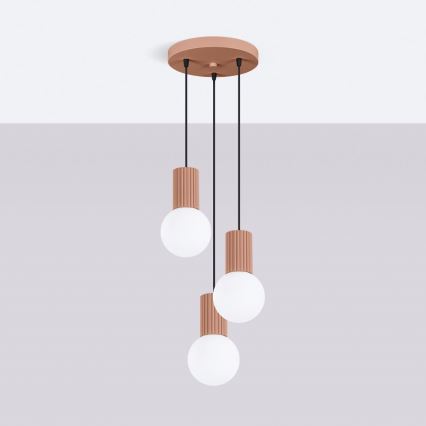 Chandelier on a string HALO 3xG9/8W/230V d. 25 cm brown
