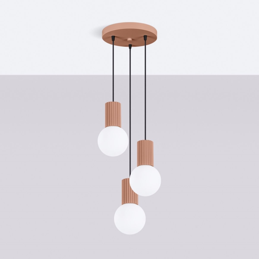 Chandelier on a string HALO 3xG9/8W/230V d. 25 cm brown