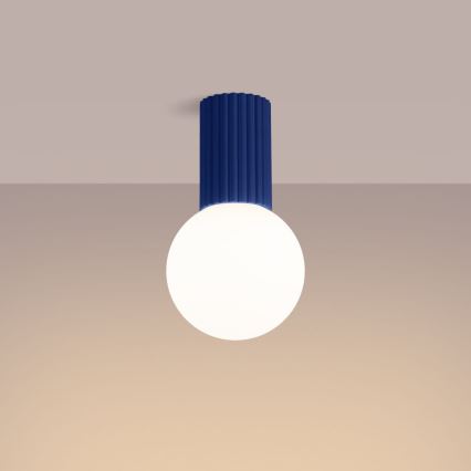 Bathroom ceiling light HALO 1xG9/8W/230V d. 12 cm IP44 blue