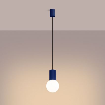 Chandelier on a string HALO 1xG9/8W/230V d. 12 cm blue