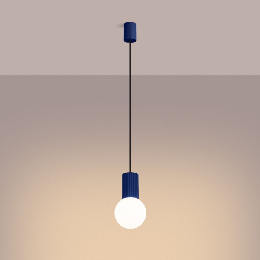 Chandelier on a string HALO 1xG9/8W/230V d. 12 cm blue