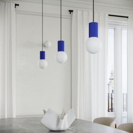 Chandelier on a string HALO 1xG9/8W/230V d. 12 cm blue