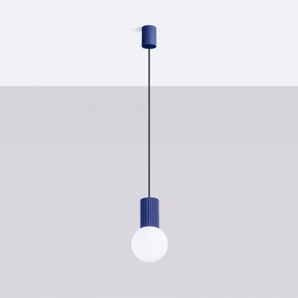 Chandelier on a string HALO 1xG9/8W/230V d. 12 cm blue