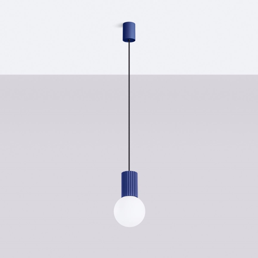 Chandelier on a string HALO 1xG9/8W/230V d. 12 cm blue