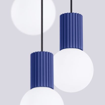 Chandelier on a string HALO 3xG9/8W/230V d. 25 cm blue