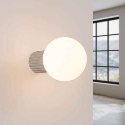 Bathroom wall light HALO 1xG9/8W/230V d. 12 cm IP44 beige
