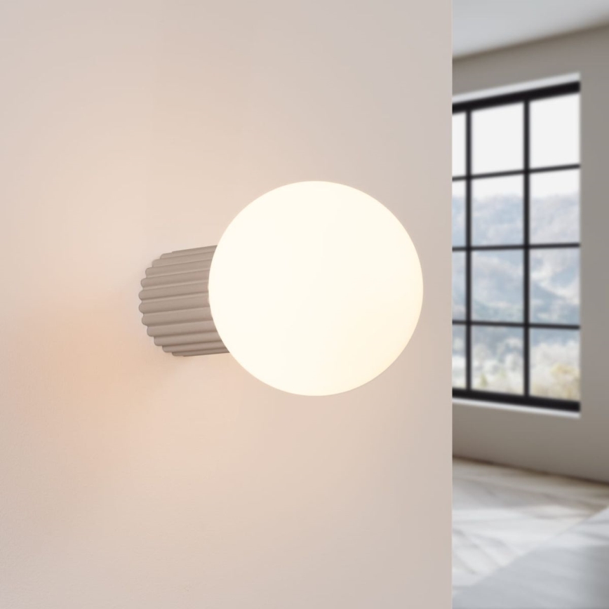 Bathroom wall light HALO 1xG9/8W/230V d. 12 cm IP44 beige