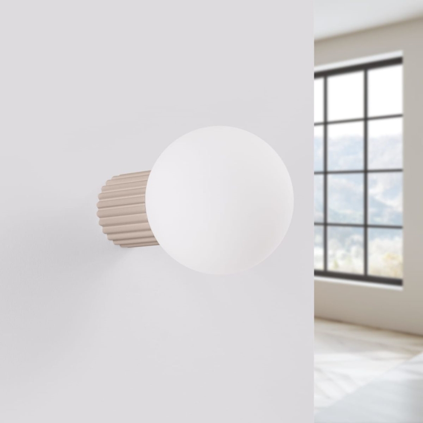 Bathroom wall light HALO 1xG9/8W/230V d. 12 cm IP44 beige