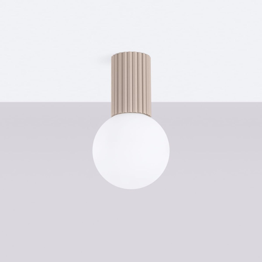 Bathroom ceiling light HALO 1xG9/8W/230V d. 12 cm IP44 beige