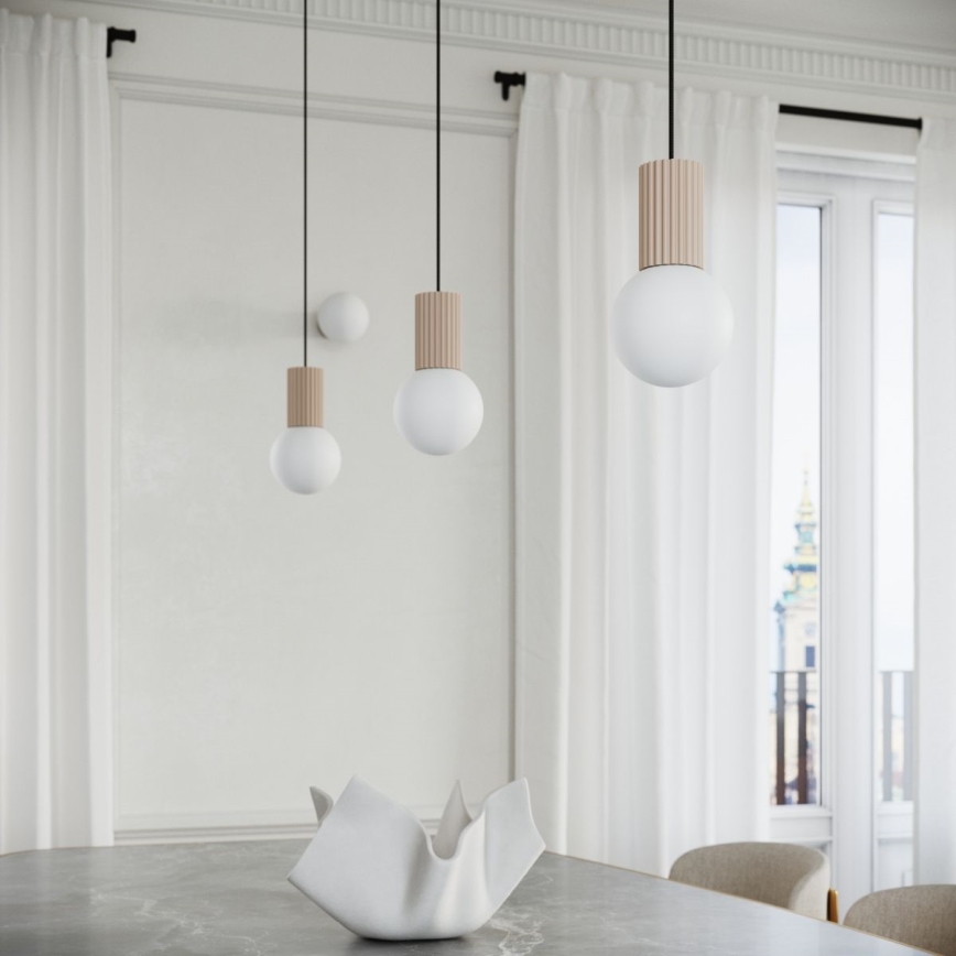 Chandelier on a string HALO 1xG9/8W/230V d. 12 cm beige
