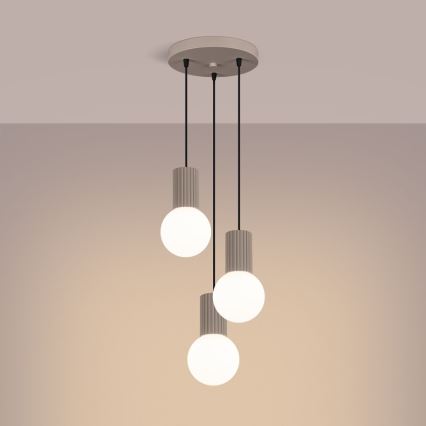 Chandelier on a string HALO 3xG9/8W/230V d. 25 cm beige
