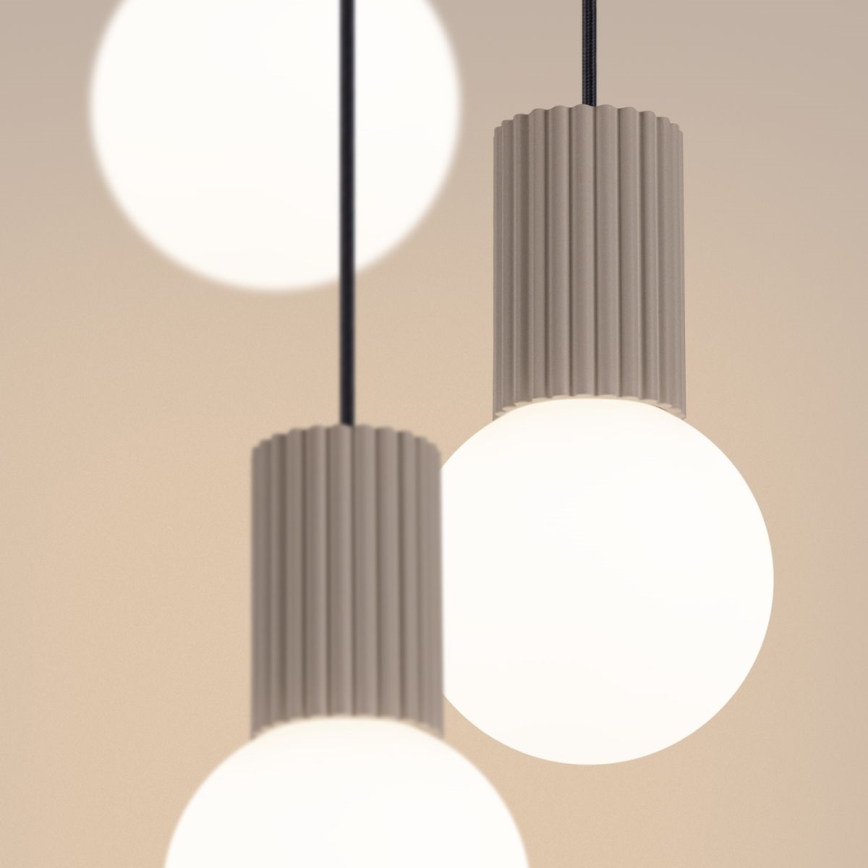 Chandelier on a string HALO 3xG9/8W/230V d. 25 cm beige