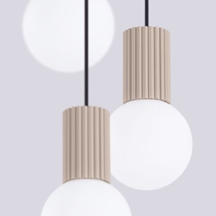 Chandelier on a string HALO 3xG9/8W/230V d. 25 cm beige