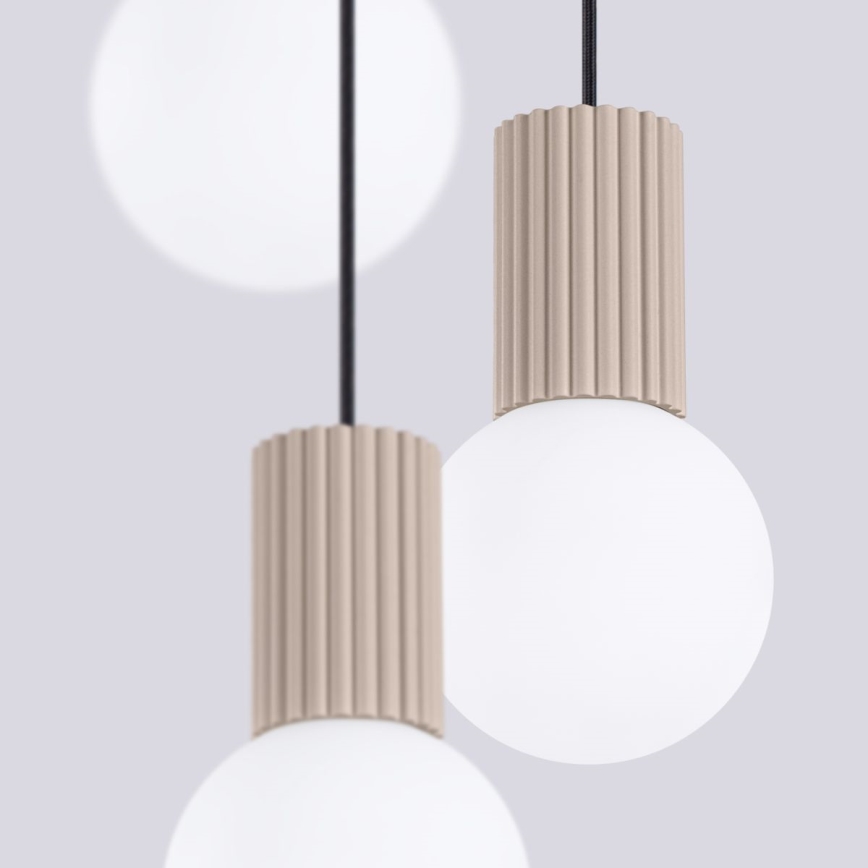 Chandelier on a string HALO 3xG9/8W/230V d. 25 cm beige