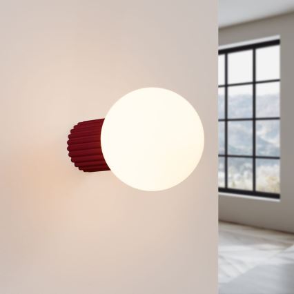 Bathroom wall light HALO 1xG9/8W/230V d. 12 cm IP44 red