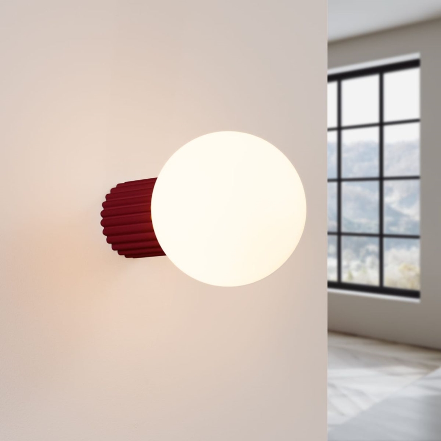 Bathroom wall light HALO 1xG9/8W/230V d. 12 cm IP44 red