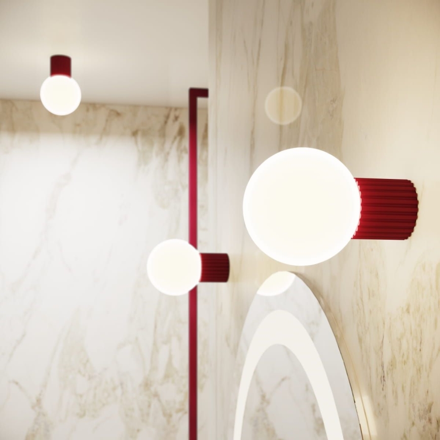 Bathroom wall light HALO 1xG9/8W/230V d. 12 cm IP44 red