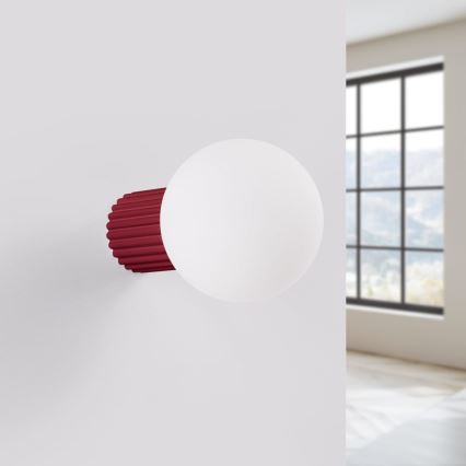 Bathroom wall light HALO 1xG9/8W/230V d. 12 cm IP44 red