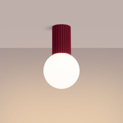Bathroom ceiling light HALO 1xG9/8W/230V d. 12 cm IP44 red