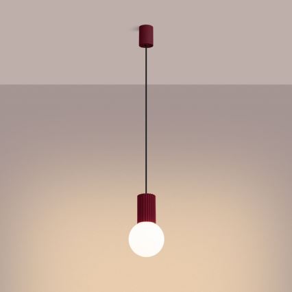 Chandelier on a string HALO 1xG9/8W/230V d. 12 cm red