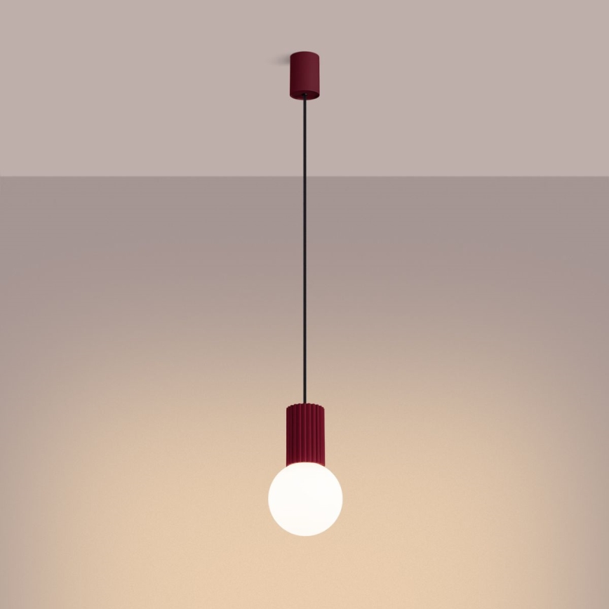 Chandelier on a string HALO 1xG9/8W/230V d. 12 cm red
