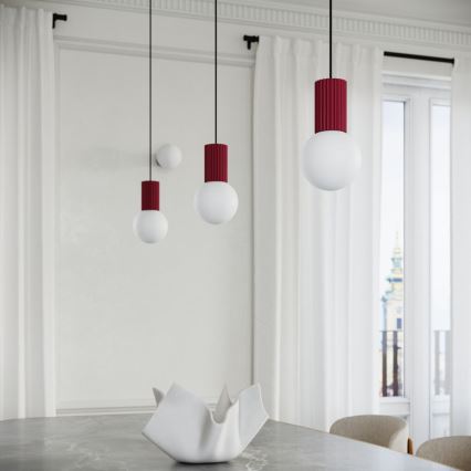 Chandelier on a string HALO 1xG9/8W/230V d. 12 cm red