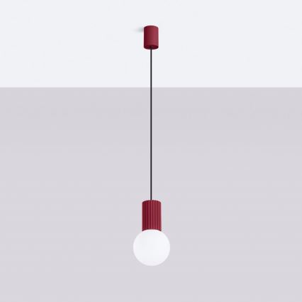 Chandelier on a string HALO 1xG9/8W/230V d. 12 cm red