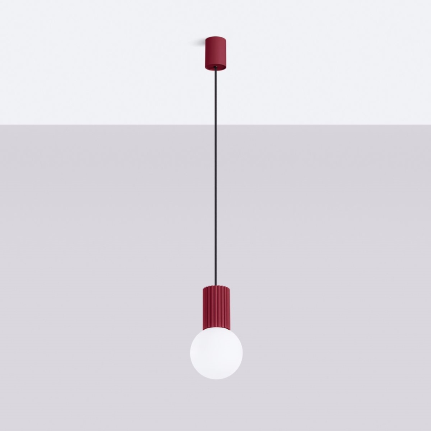 Chandelier on a string HALO 1xG9/8W/230V d. 12 cm red