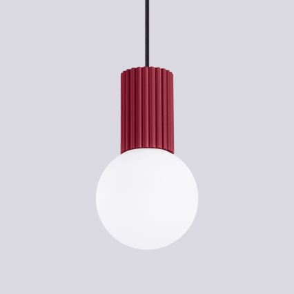 Chandelier on a string HALO 1xG9/8W/230V d. 12 cm red
