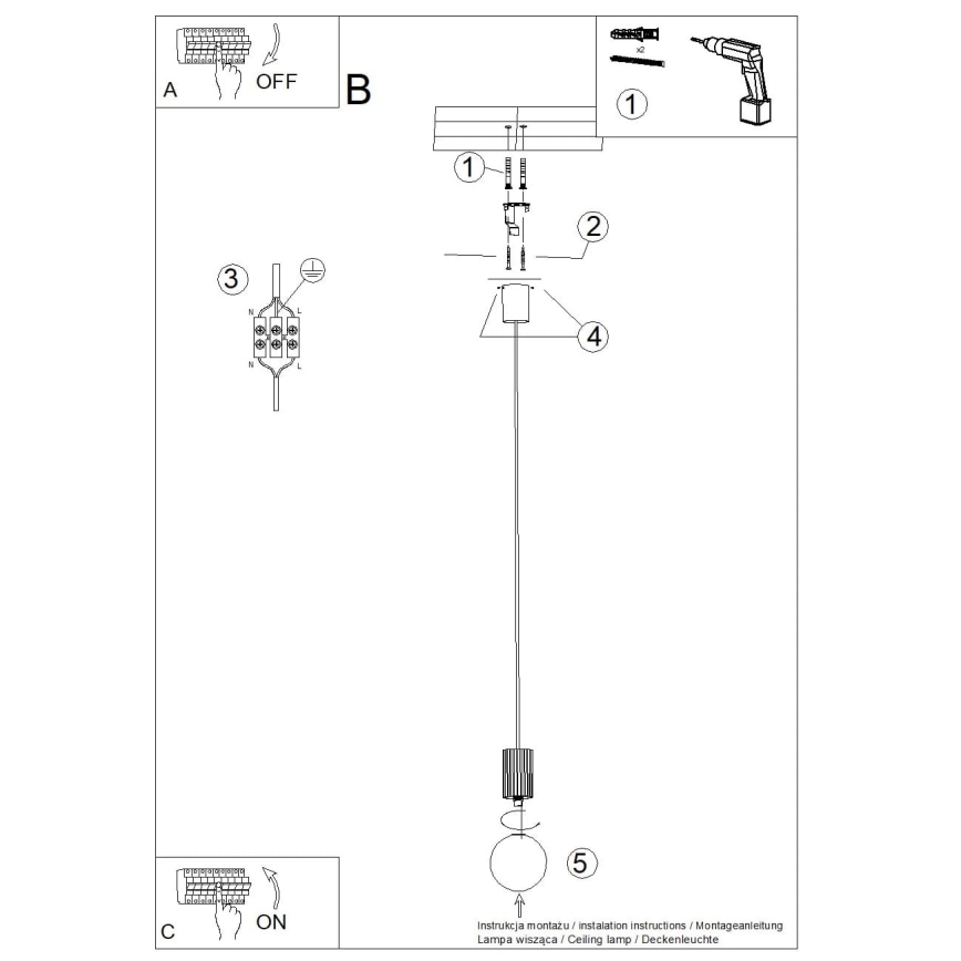 Chandelier on a string HALO 1xG9/8W/230V d. 12 cm red