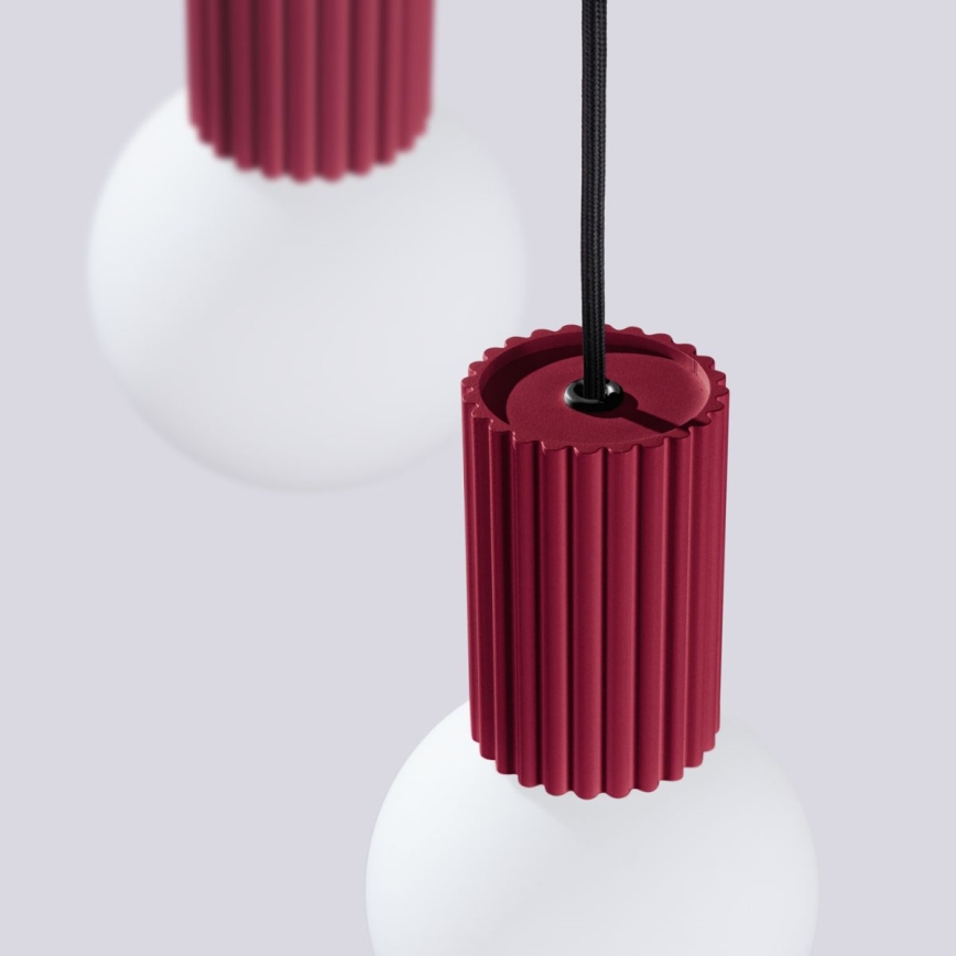 Chandelier on a string HALO 3xG9/8W/230V d. 25 cm red