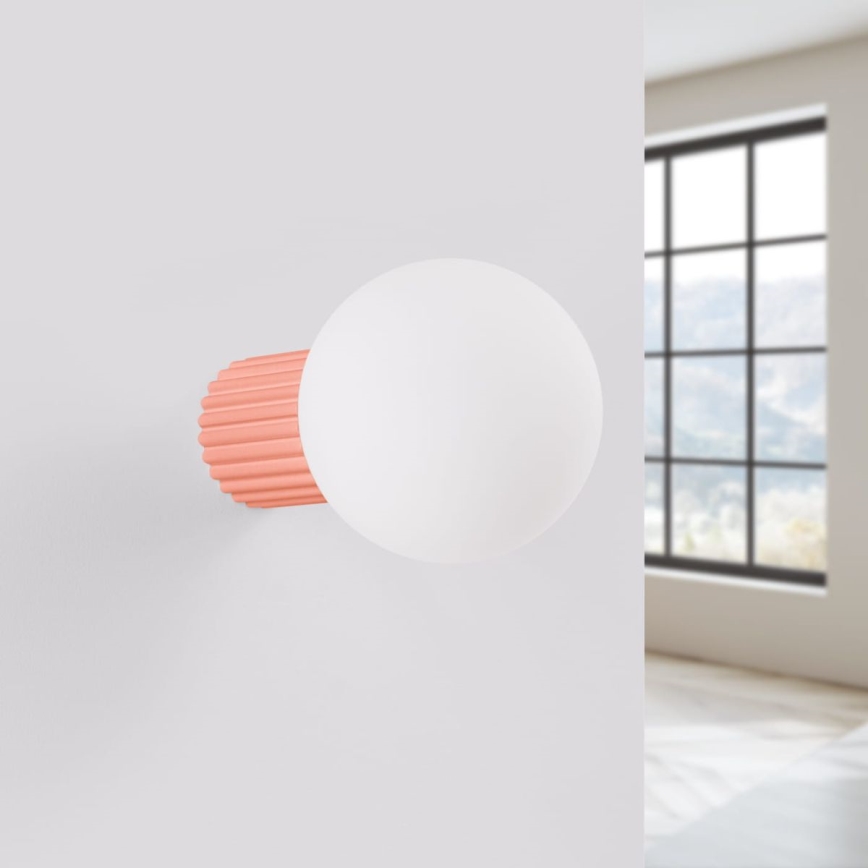 Bathroom wall light HALO 1xG9/8W/230V d. 12 cm IP44 pink