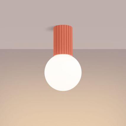 Bathroom ceiling light HALO 1xG9/8W/230V d. 12 cm IP44 pink
